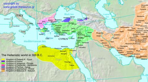 The hellenistic world in 300 BC